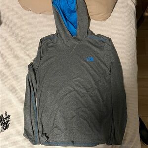 North face Gray and Blue Hoodie